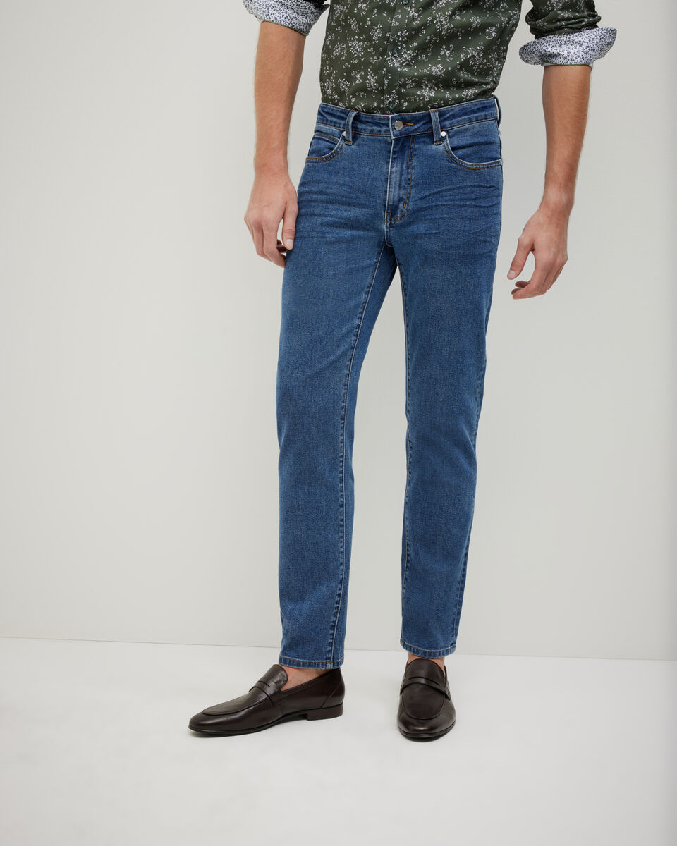 Better Denim Straight Leg Jeans, Mid Indigo, hi-res